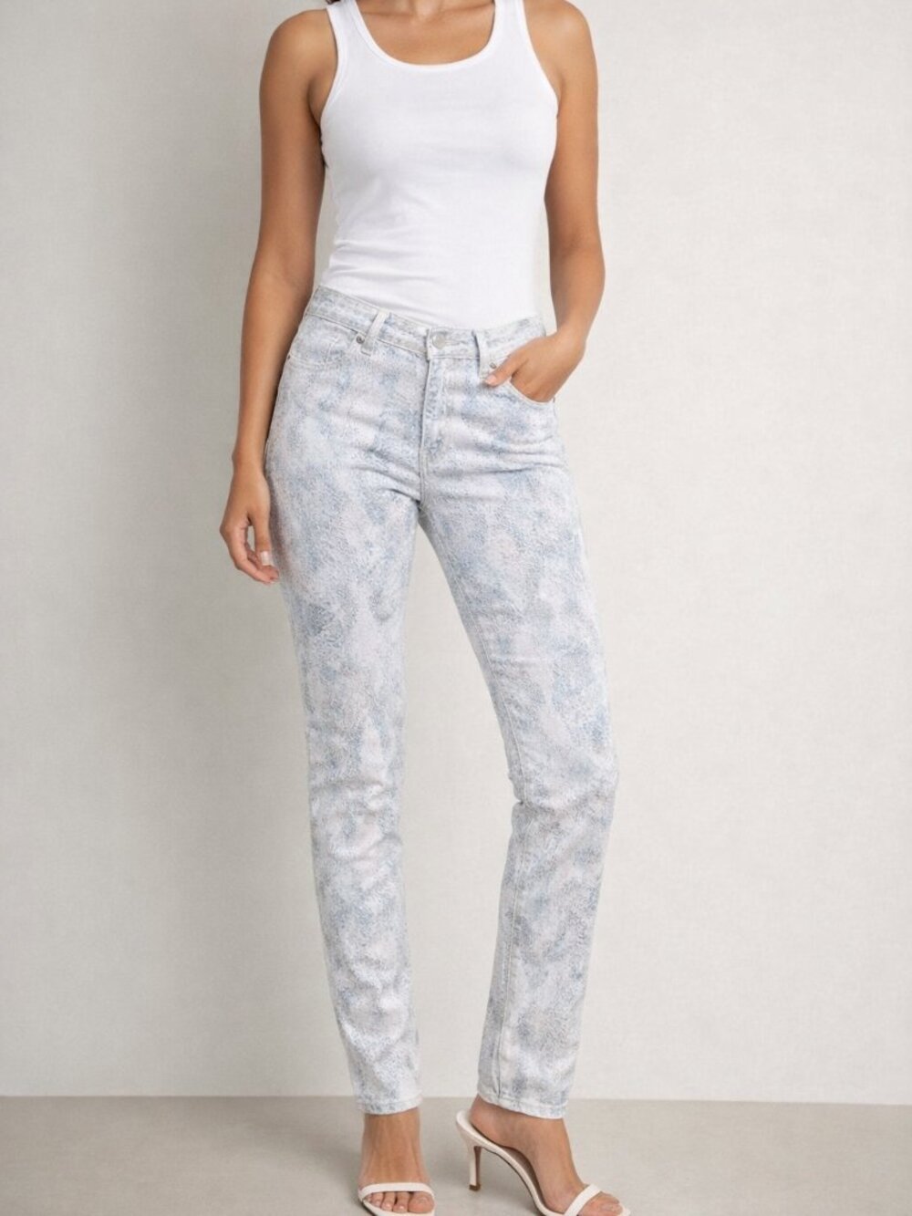 Calvin Klein Snake skin animal print Light weight denim jeans